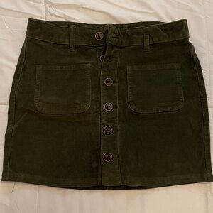 Green Corduroy skirt with buttons